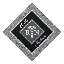RN Nursing School Silver Glitter Personalized