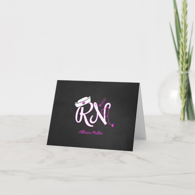 RN personalized thank you cards, nurse gift idea (Front)