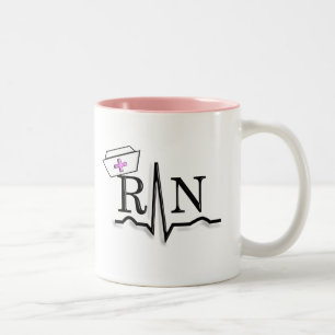 RN QRS Nurse Cap Design Two-Tone Coffee Mug