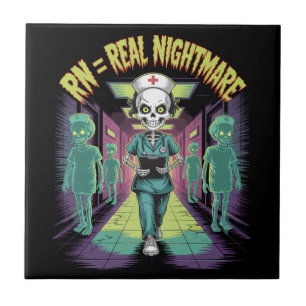 RN = Real Nightmare Halloween Nurse Tile