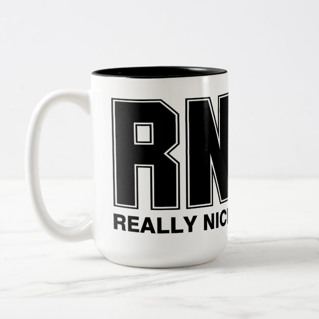 RN Really Nice  Two-Tone Coffee Mug (Left)
