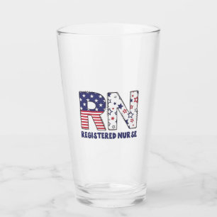 RN Registered Nurse 4th of July Subtle American Glass