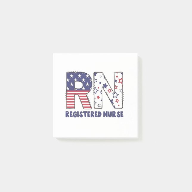 RN Registered Nurse 4th of July Subtle American Post-it Notes (Front)