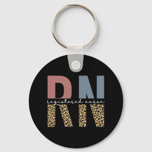RN Registered Nurse Cheetah print  Keychain