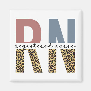 RN Registered Nurse Cheetah Print Nurse Graduation Magnet