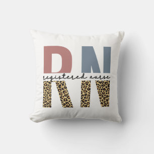 RN Registered Nurse Cheetah Print Nurse Graduation Throw Pillow