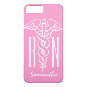 RN Registered Nurse Custom pink caduceus Case-Mate iPhone Case