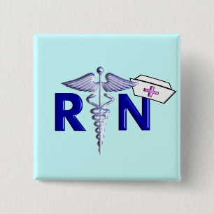 RN (Registered Nurse) Gifts-Embossed Style 2 Inch Square Button