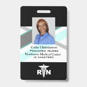 RN Registered Nurse Name Badge Scanner Code