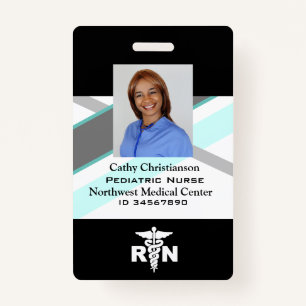 RN Registered Nurse Name Badge Scanner Code