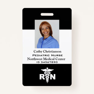 RN Registered Nurse Name Badge Scanner Code