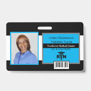 RN Registered Nurse Name Photo Badge Scanner Code