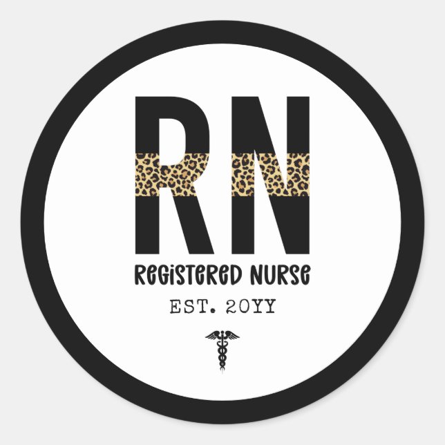 RN Registered Nurse Nursing School Graduation Classic Round Sticker (Front)