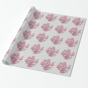 RN Registered Nurse, Pink Cross Swirls Wrapping Paper