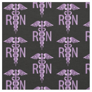 RN Registered Nurse - Purple Pattern Fabric