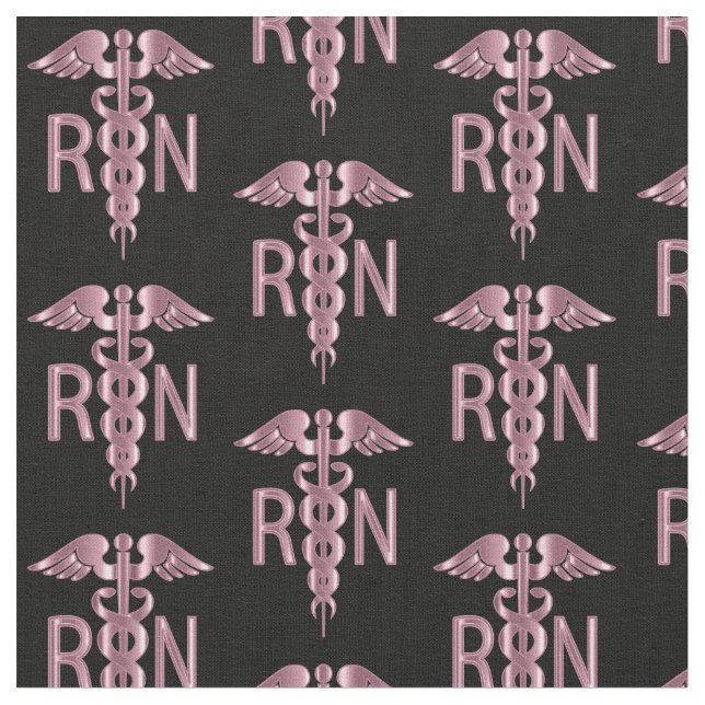 RN Registered Nurse - Rose Gold Pattern Fabric (Close Up)