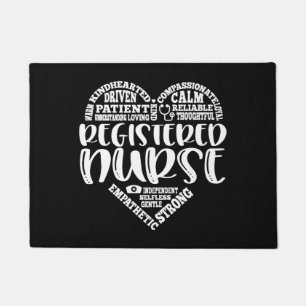RN, Registered Nurse subway art heart Doormat