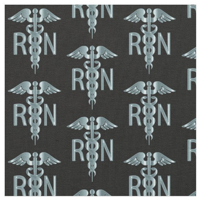 RN Registered Nurse - Teal Pattern Fabric (Close Up)