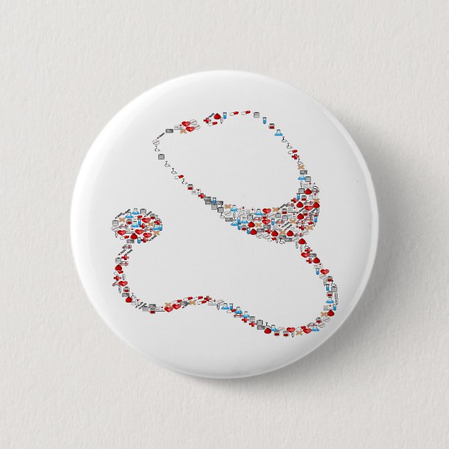RN Stethoscope 2 Inch Round Button (Front)