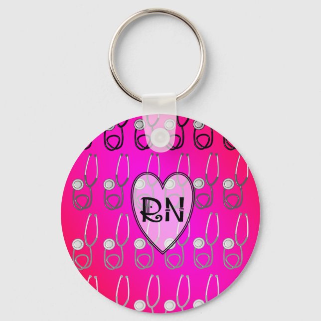 RN Stethoscope Design Keychain (Front)