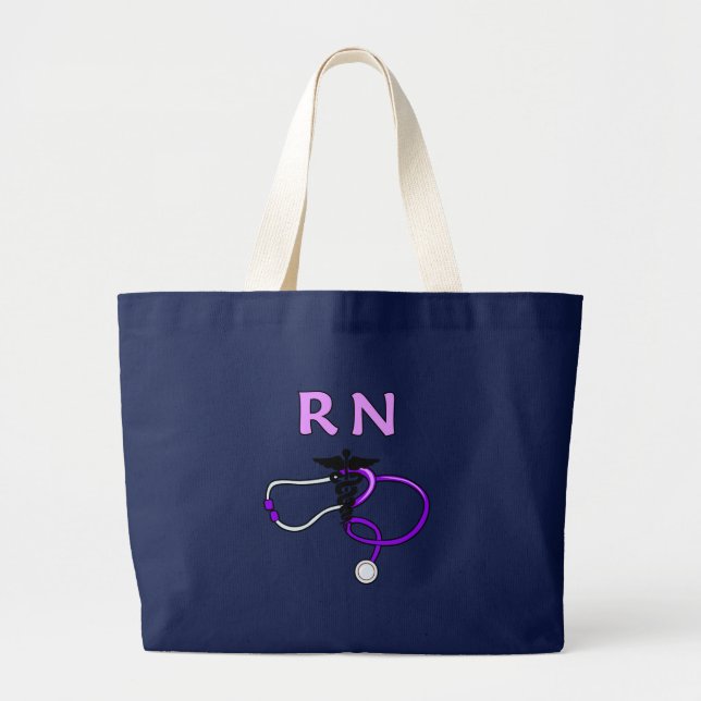 RN Stethoscope Large Tote Bag (Front)