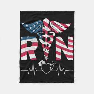 Rn Usa Nurse 4th Of July Men Women Independence Da Fleece Blanket