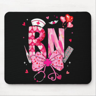 Rn Valentine Coquette Bow Stethoscope Nurse Girl W Mouse Pad