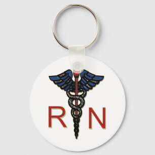 RN With Caduceus Keychain