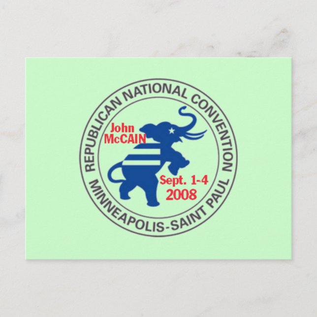 RNC Convention McCAIN Postcard Republican (Front)