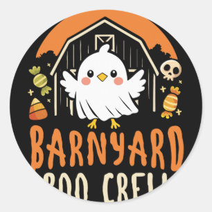 Rnyard Boo Crew - Cute Farm Animal Halloween  Classic Round Sticker