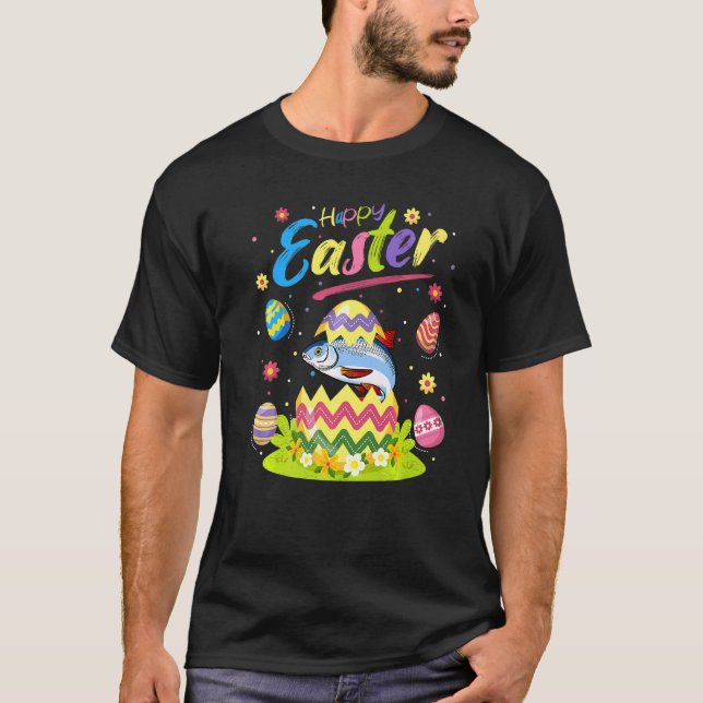 Roach Fish  Easter Egg Roach Happy Easter T-Shirt (Front)