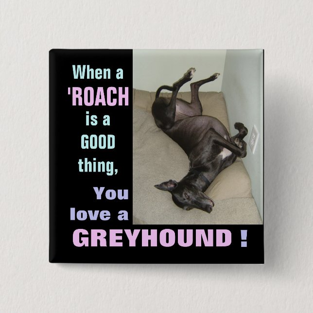 Roach Love 2 Inch Square Button (Front)