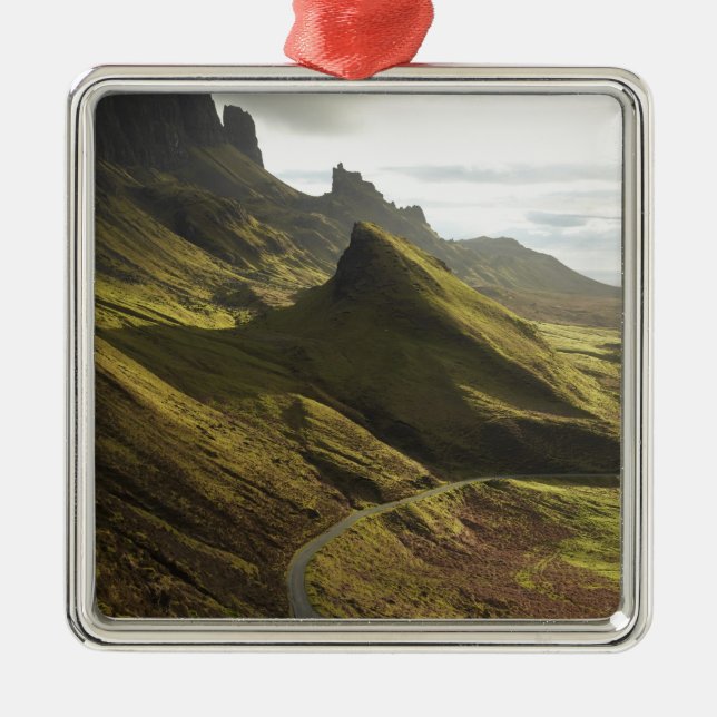 Road ascending The Quiraing, Isle of Skye, Metal Ornament (Front)