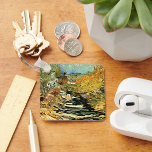 Road at Saint-Remy Female Figure, Vincent van Gogh Keychain