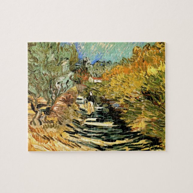 Road at St Remy with Figure by Vincent van Gogh Jigsaw Puzzle (Horizontal)