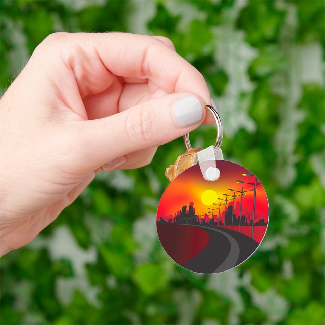 Road At Sunset Keychain (Creator Uploaded)