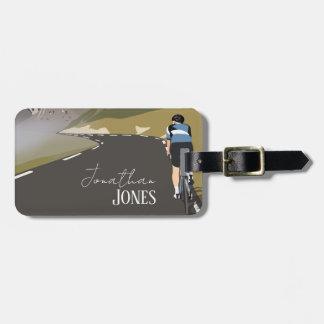 road bike, cycling climb, cyclist luggage tag