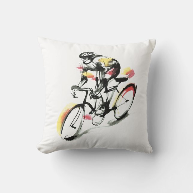 Road bike throw pillow (Front)