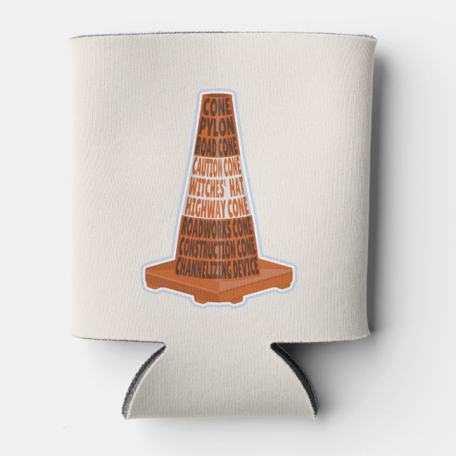 Road Cone Orange Taraffic cone Can Cooler (Front)