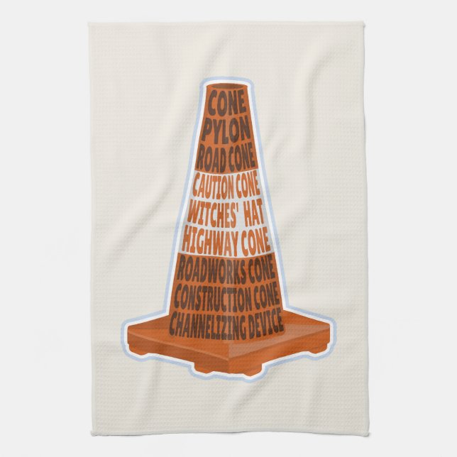 Road Cone Orange Taraffic cone Kitchen Towel (Vertical)