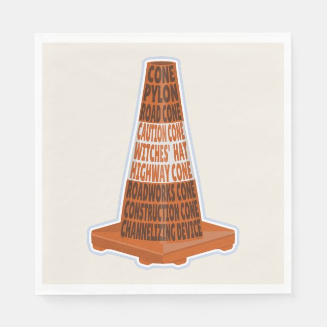 Road Cone Orange Taraffic cone Napkin (Front)