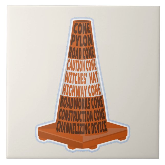 Road Cone Orange Taraffic cone Tile (Front)