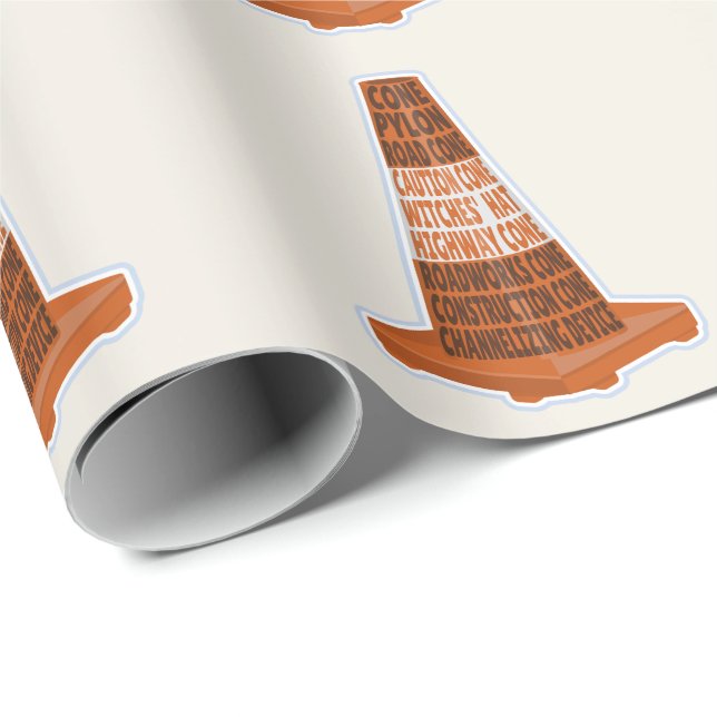 Road Cone Orange Taraffic cone Wrapping Paper (Roll Corner)
