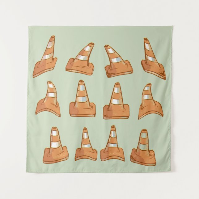 Road Cone Pattern Tapestry (Front)