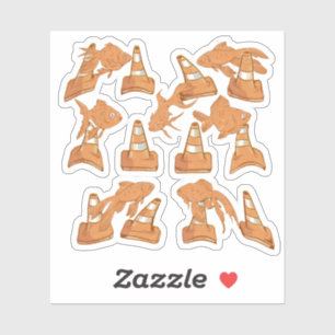 Road Cones and orange goldfish