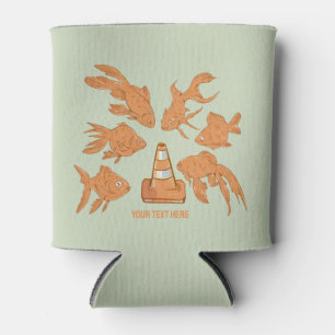 Road Cones and orange goldfish Can Cooler