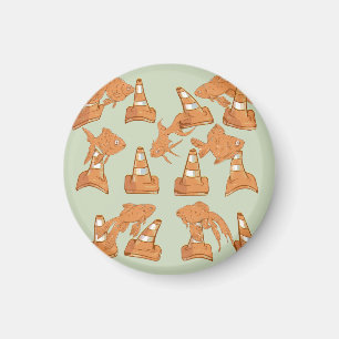 Road Cones and orange goldfish Magnet