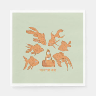 Road Cones and orange goldfish Napkin