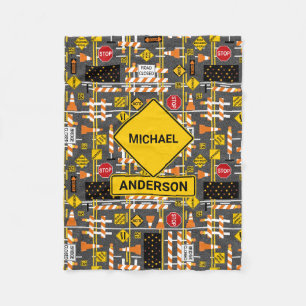 Road Construction Signs  Fleece Blanket