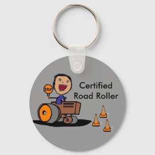 Road Construction Worker Keychain